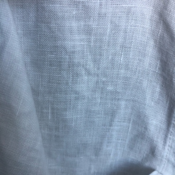 New ellen Tracy white linen button down shirt size small short sleeve blouse - Picture 5 of 9